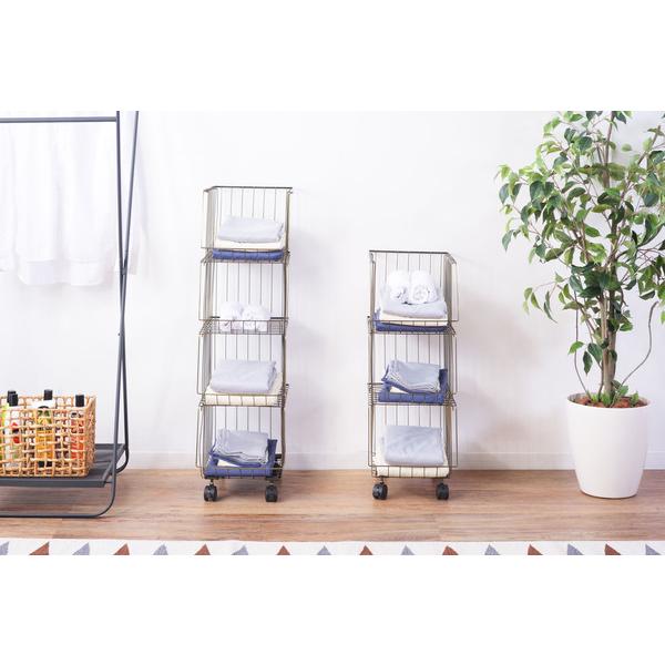 マルチワゴン ラック スタッキング キャスター付き 収納 ワゴン 3段タイプ 三段 スチール 店舗 AKB-438AGD |  | 09