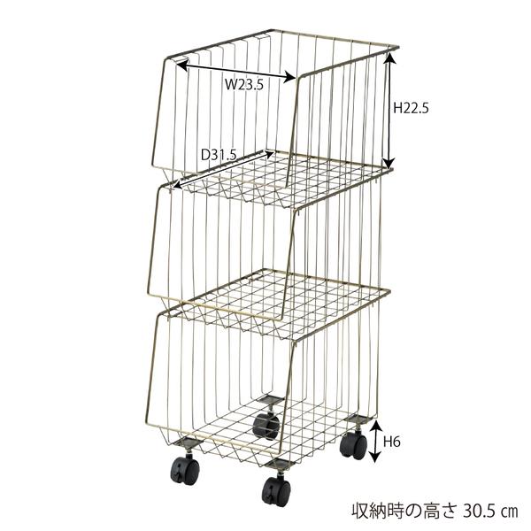 マルチワゴン ラック スタッキング キャスター付き 収納 ワゴン 3段タイプ 三段 スチール 店舗 AKB-438 BK |  | 01