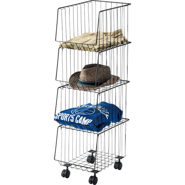 マルチワゴン ラック スタッキング キャスター付き 4D 収納 ワゴン 4段タイプ スチール アメリカンヴィンテージ AKB-439 BK |  | 01