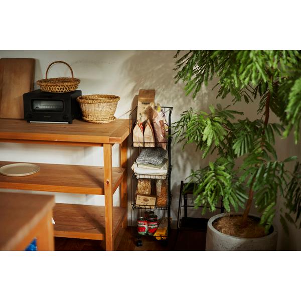 マルチワゴン ラック スタッキング キャスター付き 4D 収納 ワゴン 4段タイプ スチール アメリカンヴィンテージ AKB-439 BK |  | 04