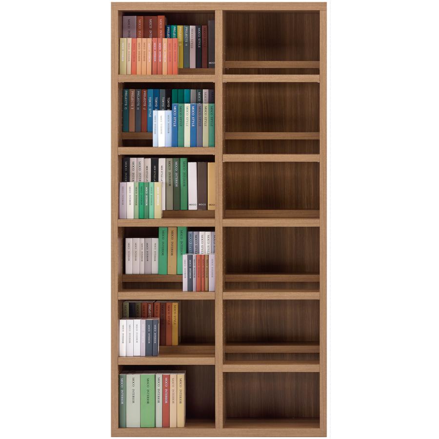 コミックシェルフ フナモコ ハイタイプ 幅90 高さ180 奥行30 前後分割棚板 大容量 本棚 書棚 オープンラック スリム 完成品 CBD-90T | 