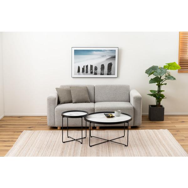 ラウンドトレーテーブル L センターテーブル 大理石調 トレー サイドテーブル ナイトテーブル 折りたたみ CIR-502ST |  | 09