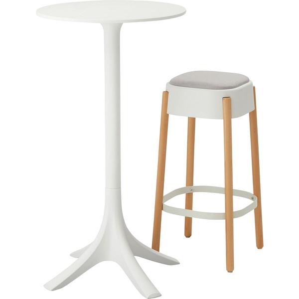 ハイテーブル 丸 カフェテーブル 2人用 おしゃれ シンプル 直径60cm 高さ110cm CL-491WH |  | 01