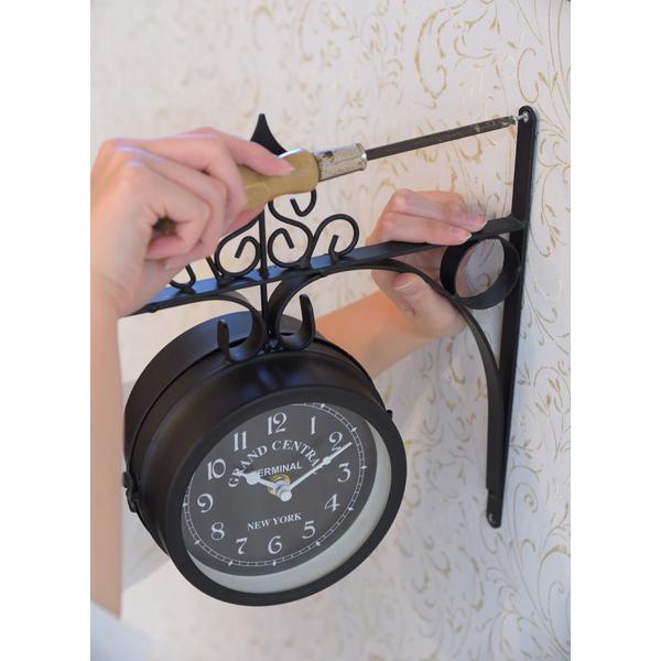 ウォールクロック 両面 壁掛け時計 かわいい アンティーク 掛け時計 クラシック 時計 クロック インテリアクロック CLK-101BK |  | 11