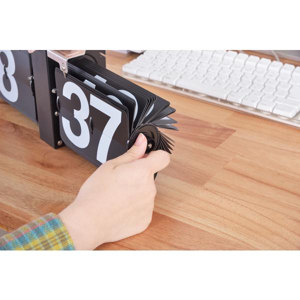 パタパタ時計 置時計 置き時計 おしゃれ アナログ スタイリッシュ 時計 モノトーン シンプル CLK-118BK |  | 07