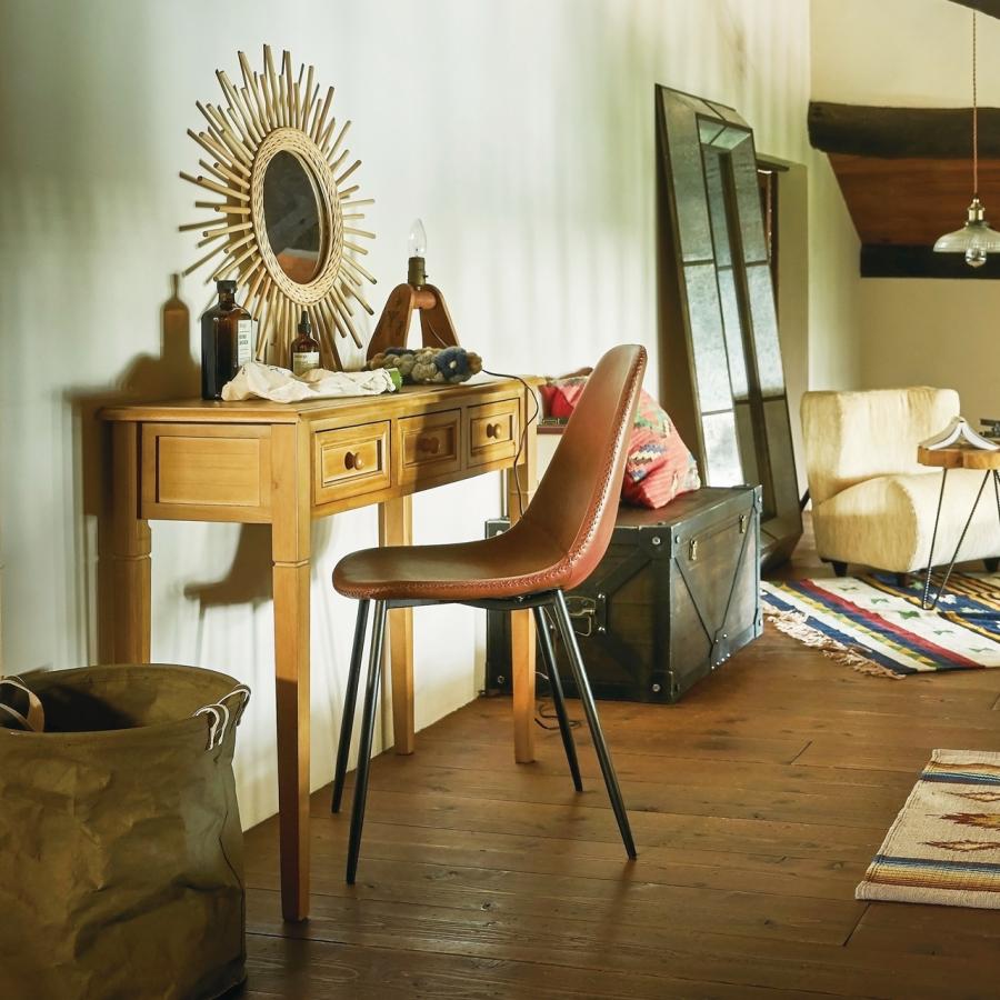 コンソールテーブル 玄関 スリム 幅100cm 茶 電話台 木製 アンティーク