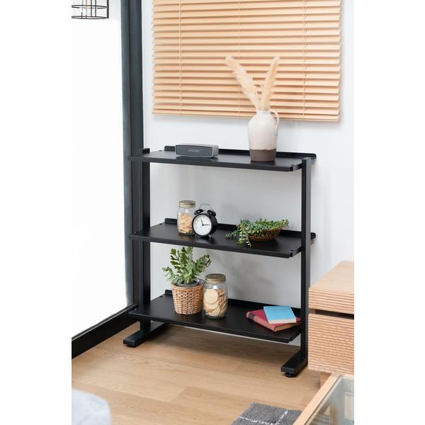 3段 シェルフ ラック 棚 収納棚 オープンラック 本棚 ディスプレイ 什器 スチール シンプル 黒 2WAYラック3D DIS-73BK |  | 11