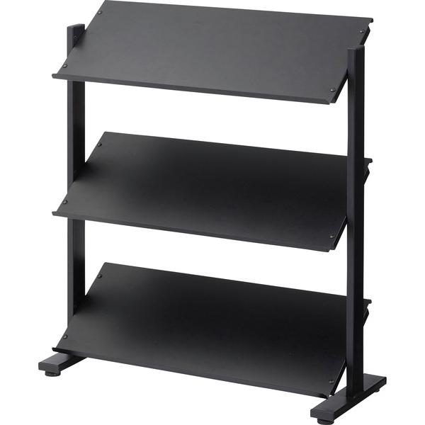 3段 シェルフ ラック 棚 収納棚 オープンラック 本棚 ディスプレイ 什器 スチール シンプル 黒 2WAYラック3D DIS-73BK |  | 02
