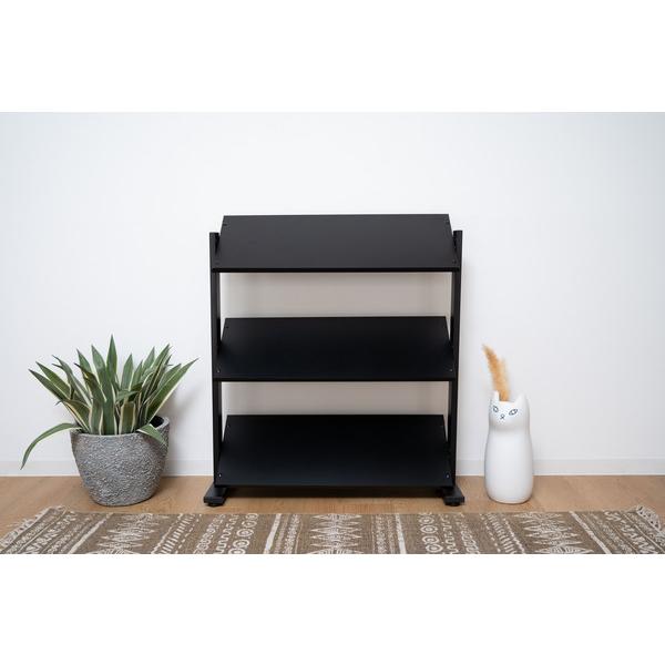 3段 シェルフ ラック 棚 収納棚 オープンラック 本棚 ディスプレイ 什器 スチール シンプル 黒 2WAYラック3D DIS-73BK |  | 06