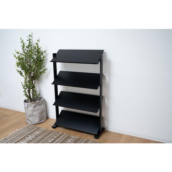 4段 シェルフ ラック 棚 収納棚 オープンラック 本棚 ディスプレイ 什器 スチール シンプル 黒 2WAYラック4D DIS-74BK |  | 08