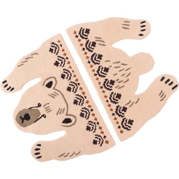 アクセントラグ シロクマ しろくま 白熊 かわいい おしゃれ アニマル 動物 ラグ アニマル柄 もこもこ FAB-011C | 