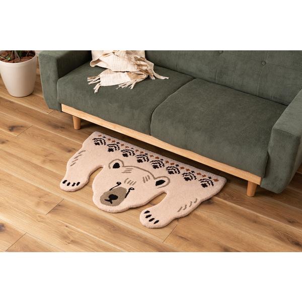 アクセントラグ シロクマ しろくま 白熊 かわいい おしゃれ アニマル 動物 ラグ アニマル柄 もこもこ FAB-011C |  | 02