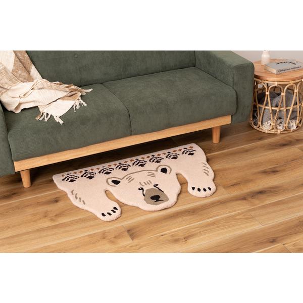 アクセントラグ シロクマ しろくま 白熊 かわいい おしゃれ アニマル 動物 ラグ アニマル柄 もこもこ FAB-011C |  | 03