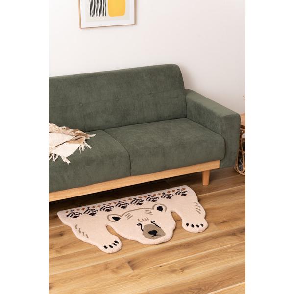 アクセントラグ シロクマ しろくま 白熊 かわいい おしゃれ アニマル 動物 ラグ アニマル柄 もこもこ FAB-011C |  | 04