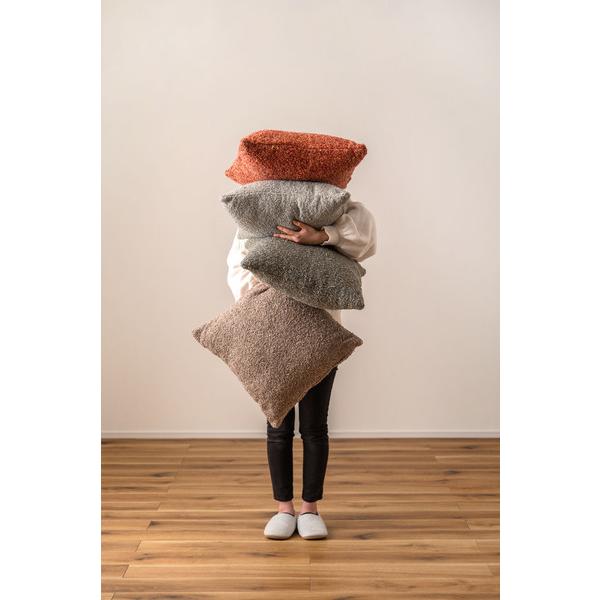 クッション ブラウン 茶色 正方形 おしゃれ ソファ ブークレ生地 くすみカラー スクエア 無地 シンプル もこもこ 北欧 モダン FAB-103BR |  | 10