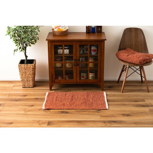 マット オレンジ だいだい色 長方形 おしゃれ キッチン ブークレ生地 くすみカラー 玄関 無地 シンプル 四角 リビング もこもこ 北欧 モダン FAB-301OR |  | 09