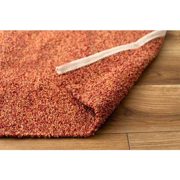 マット オレンジ だいだい色 長方形 おしゃれ キッチン ブークレ生地 くすみカラー 玄関 無地 シンプル 四角 リビング もこもこ 北欧 モダン FAB-301OR |  | 05