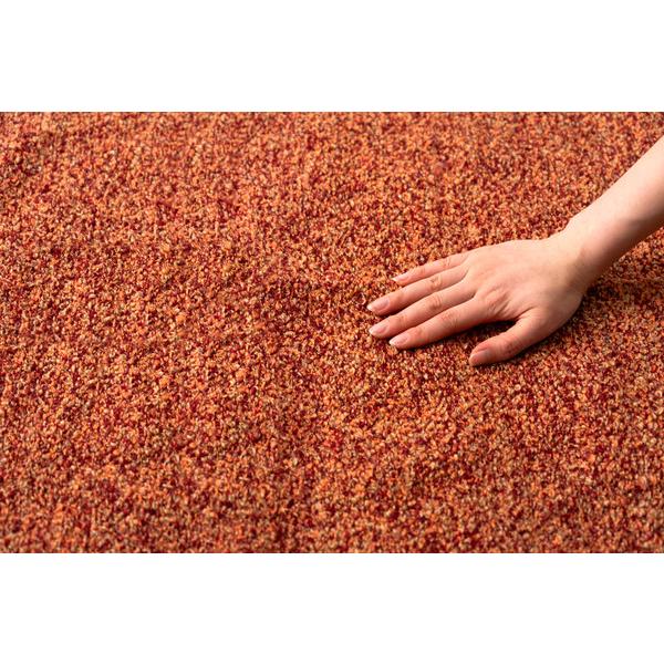 マット オレンジ だいだい色 長方形 おしゃれ キッチン ブークレ生地 くすみカラー 玄関 無地 シンプル 四角 リビング もこもこ 北欧 モダン FAB-301OR |  | 06