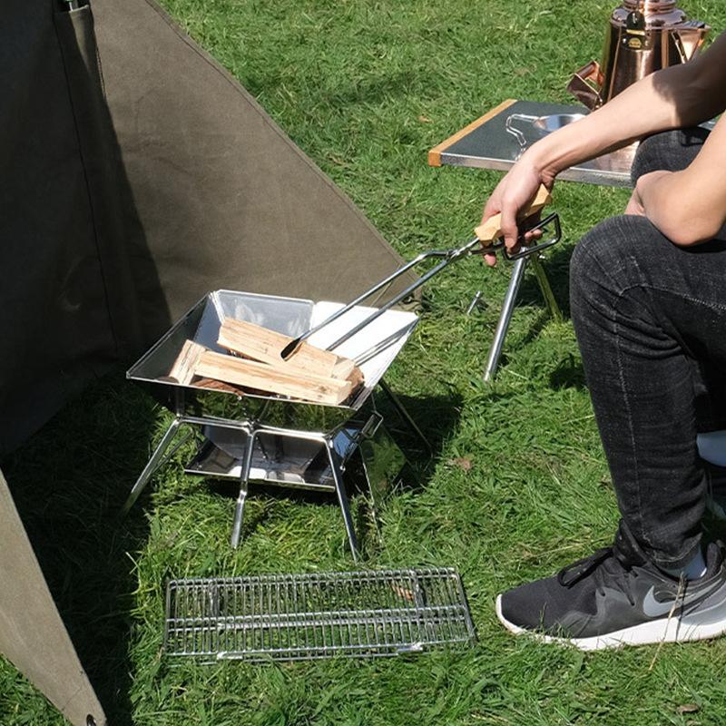 焚き火用 薪ばさみ ステンレス 火ばさみ 火鋏 G22222 |  | 03