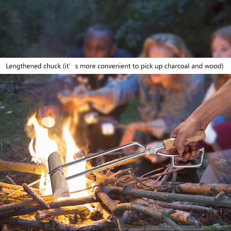 焚き火用 薪ばさみ ステンレス 火ばさみ 火鋏 G22222 |  | 06
