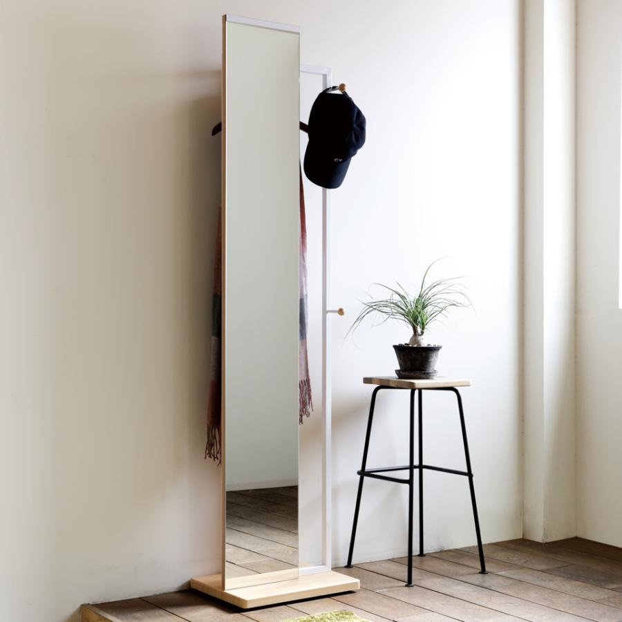 ハンガーラック ミラー付き キャスター付き 姿見鏡 鏡 おしゃれ 北欧 コートハンガー ハンガー付ミラー HM400NA | 