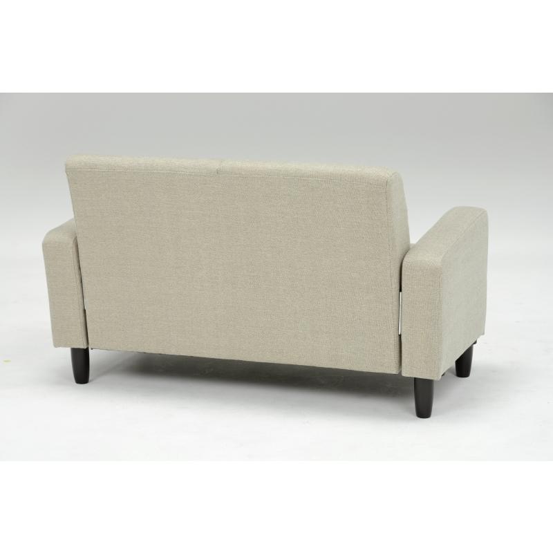 ソファ 2人掛け おしゃれ コンパクト 北欧 ファブリック 二人 一人暮らし ワンルーム リビング シンプル 天然木 ローソファ 脚付き ケイディ2P-BE |  | 02