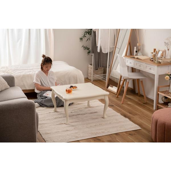 こたつ コタツ 炬燵 テーブル 猫脚 おしゃれ ガーリー 白 ホワイト スイッチ シンプル 木製 天然木 やぐら 一人暮らし |  | 03