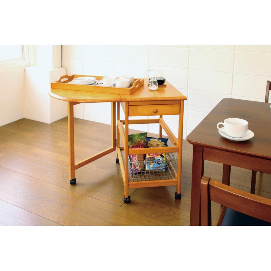 木製テーブル付きワゴン  KW415BR |  | 01