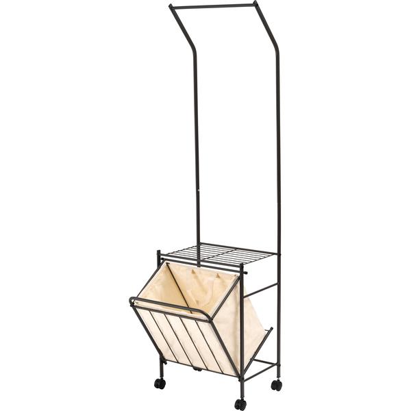 ランドリーハンガー ランドリーバスケット キャスター付き バスケット付き 物干し 洗濯物 収納 シンプル MIP-62DGY |  | 03