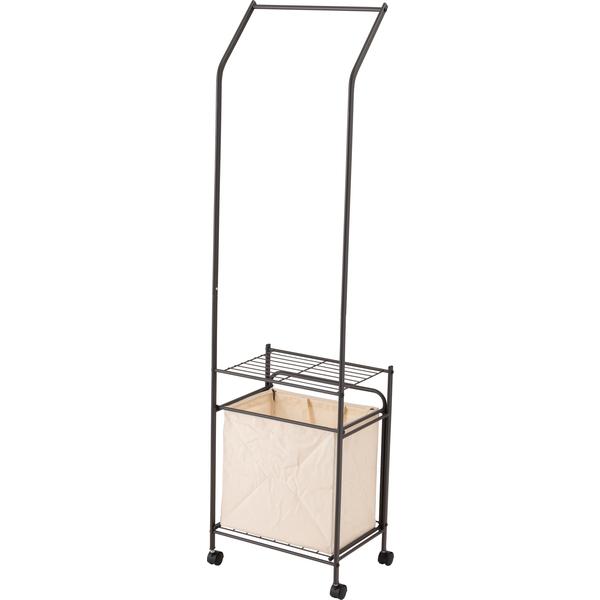 ランドリーハンガー ランドリーバスケット キャスター付き バスケット付き 物干し 洗濯物 収納 シンプル MIP-62DGY |  | 04