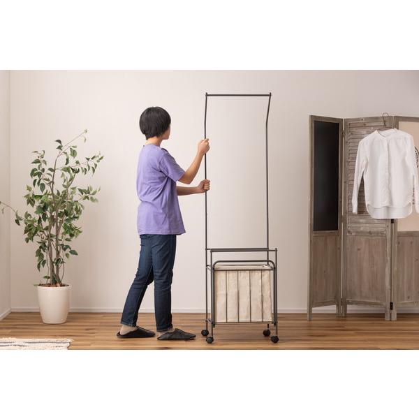 ランドリーハンガー ランドリーバスケット キャスター付き バスケット付き 物干し 洗濯物 収納 シンプル MIP-62DGY |  | 11