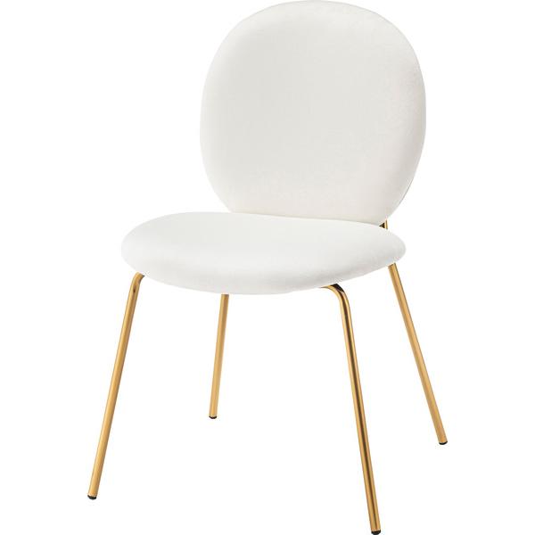 チェア イス 椅子 いす 背もたれ 肘なし アームレス シンプル かわいい 淡色 パステル おしゃれ 丸 ゴールド ダイニングチェア MYS-202IV |  | 01