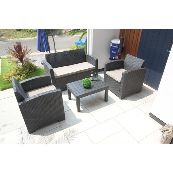 ガーデン ソファ ガーデン リビング 4点セット ODS-102DB ラタン風 ダーク 濃茶 |  | 10