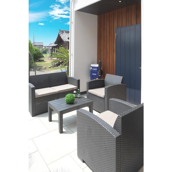 ガーデン ソファ ガーデン リビング 4点セット ODS-102DB ラタン風 ダーク 濃茶 |  | 11