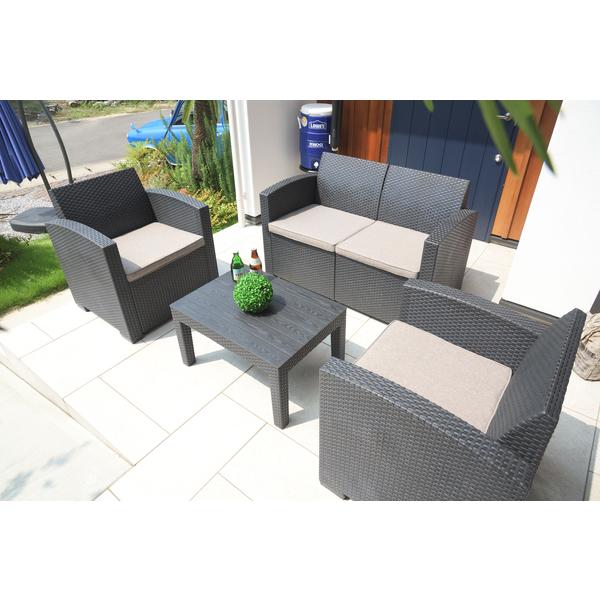 ガーデン ソファ ガーデン リビング 4点セット ODS-102DB ラタン風 ダーク 濃茶 |  | 08