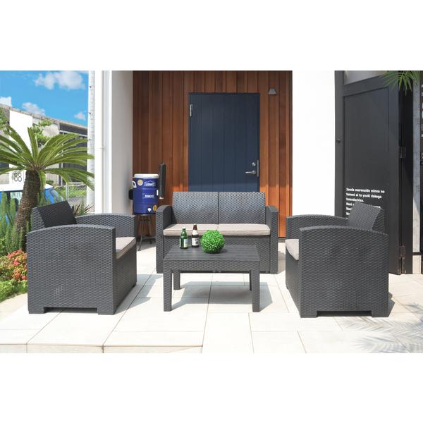 ガーデン ソファ ガーデン リビング 4点セット ODS-102DB ラタン風 ダーク 濃茶 |  | 09