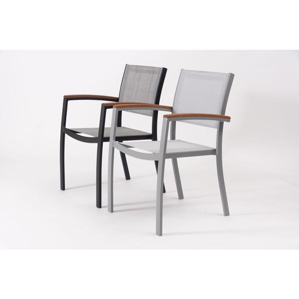 オリー チェア チェア 椅子 屋外 イス ガーデン ベランダ 積み重ね メッシュ生地 天然木 アルミ シンプル おしゃれ かわいい ブラック |  | 10