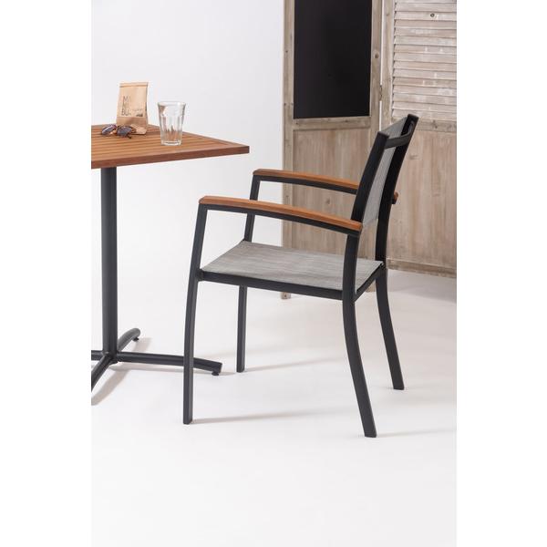 オリー チェア チェア 椅子 屋外 イス ガーデン ベランダ 積み重ね メッシュ生地 天然木 アルミ シンプル おしゃれ かわいい ブラック |  | 13