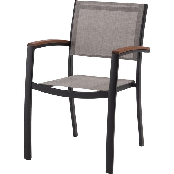 オリー チェア チェア 椅子 屋外 イス ガーデン ベランダ 積み重ね メッシュ生地 天然木 アルミ シンプル おしゃれ かわいい ブラック |  | 01