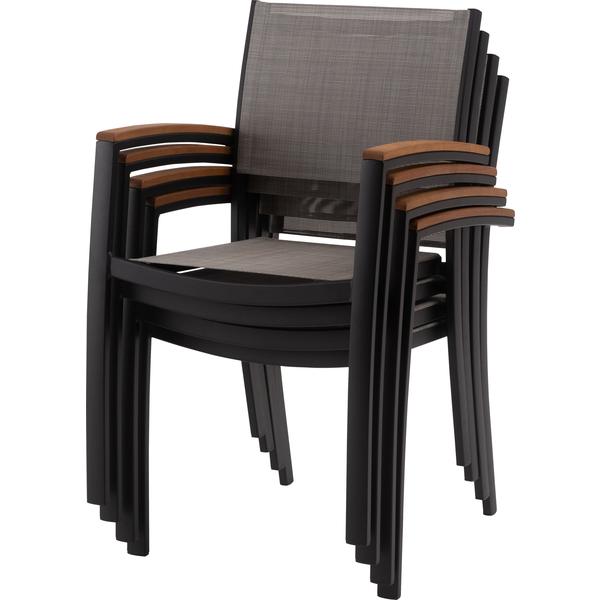 オリー チェア チェア 椅子 屋外 イス ガーデン ベランダ 積み重ね メッシュ生地 天然木 アルミ シンプル おしゃれ かわいい ブラック |  | 05