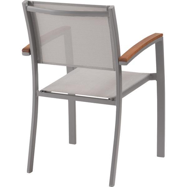 オリー チェア チェア 椅子 屋外 イス ガーデン ベランダ 積み重ね メッシュ生地 天然木 アルミ シンプル おしゃれ かわいい グレー |  | 02