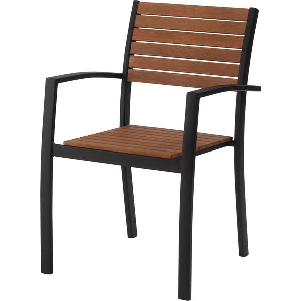 オリー チェア チェア イス 椅子 天然木 ガーデン 庭 屋外 テラス アルミ かわいい おしゃれ 黒 | 