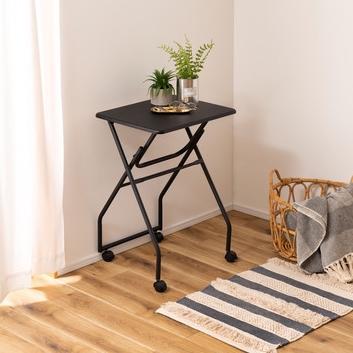 キャスター付フォールディングテーブル 折りたたみ式テーブル ハイテーブル キャスター付き PT-300BK | 