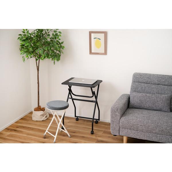 キャスター付フォールディングテーブル 折りたたみ式テーブル ハイテーブル キャスター付き PT-300BK |  | 08