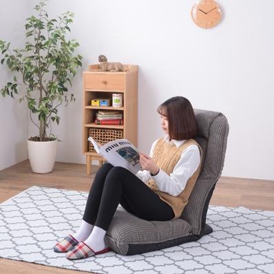 座椅子 おしゃれ ハイバック あぐら 大きめ リクライニング 42段階 安い 北欧 4WAY 座イス 座いす THC-55GY |  | 01