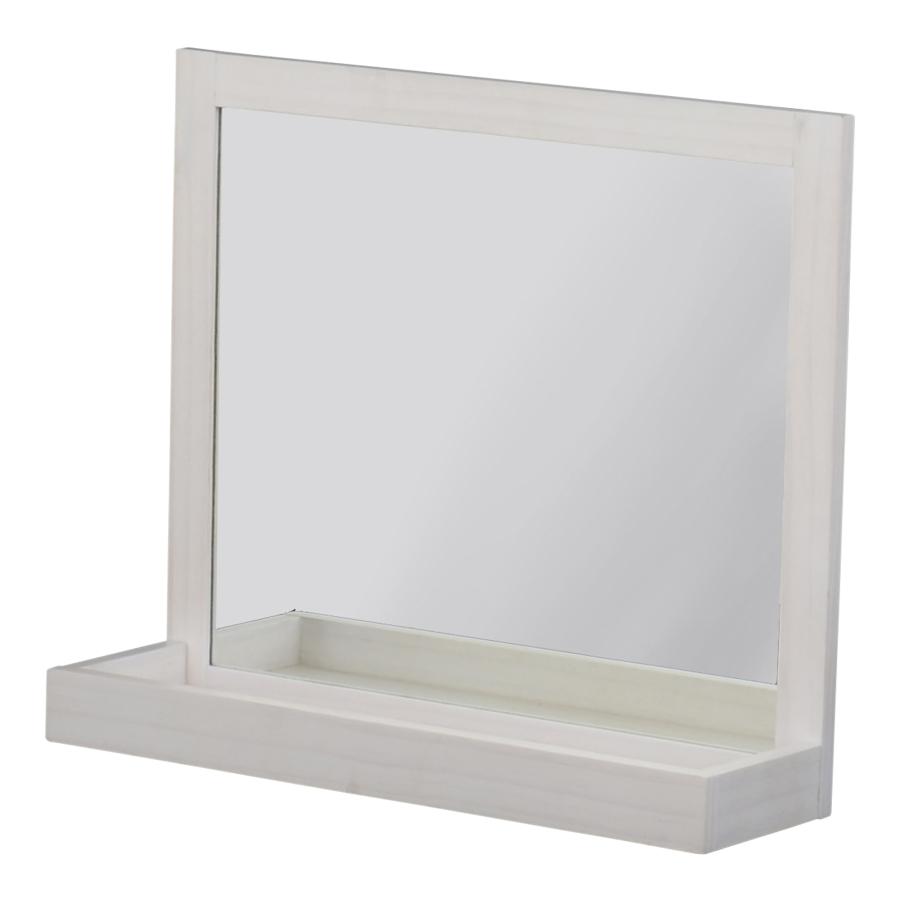 ミラー 鏡 木製 卓上 卓上ミラー 大型 収納 おしゃれ 北欧 ホワイト 白 幅52cm TR55MR-WH |  | 05