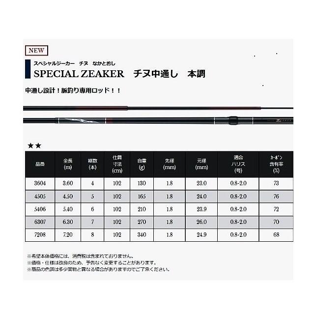 宇崎日新の国産チヌ竿ニューモデル「スペシャルジーカー チヌ中通し 本 