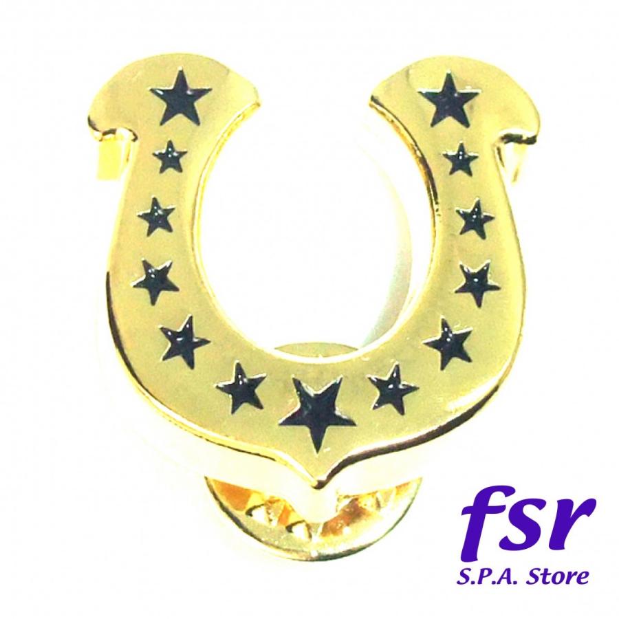 馬蹄モチーフピンバッジ ピンズ ラペルピン バッチ ゴールド 幸運の