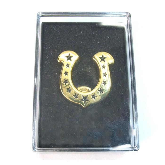 馬蹄モチーフピンバッジ ピンズ ラペルピン バッチ ゴールド 幸運の