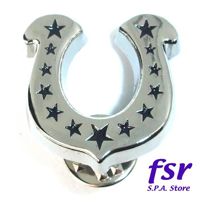 馬蹄モチーフピンバッジ ピンズ ラペルピン バッチ シルバー 幸運の